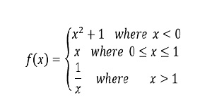 domain and range from the graph of a piecewise function